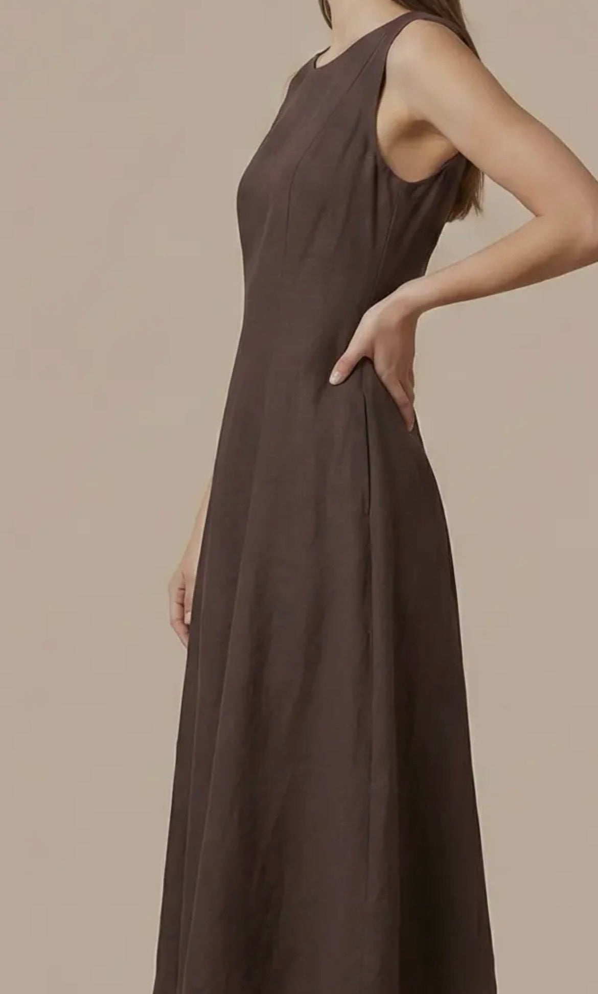 Vestido liso largo