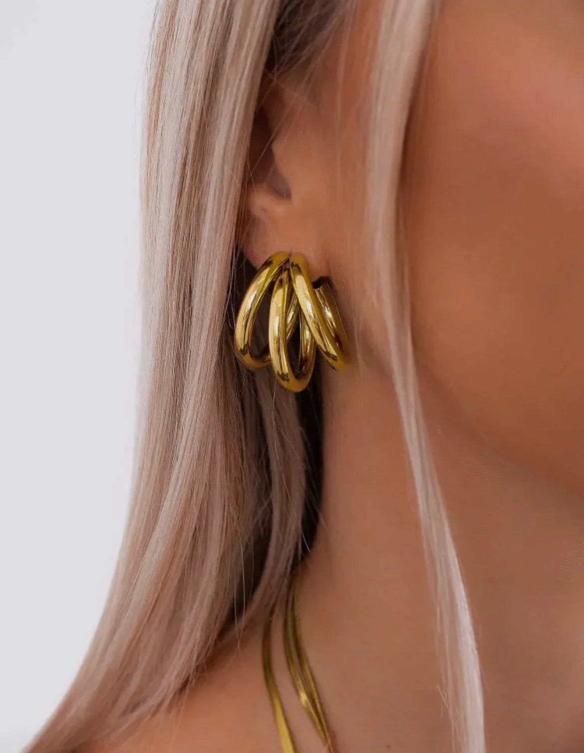 Pendientes modelo triple aro