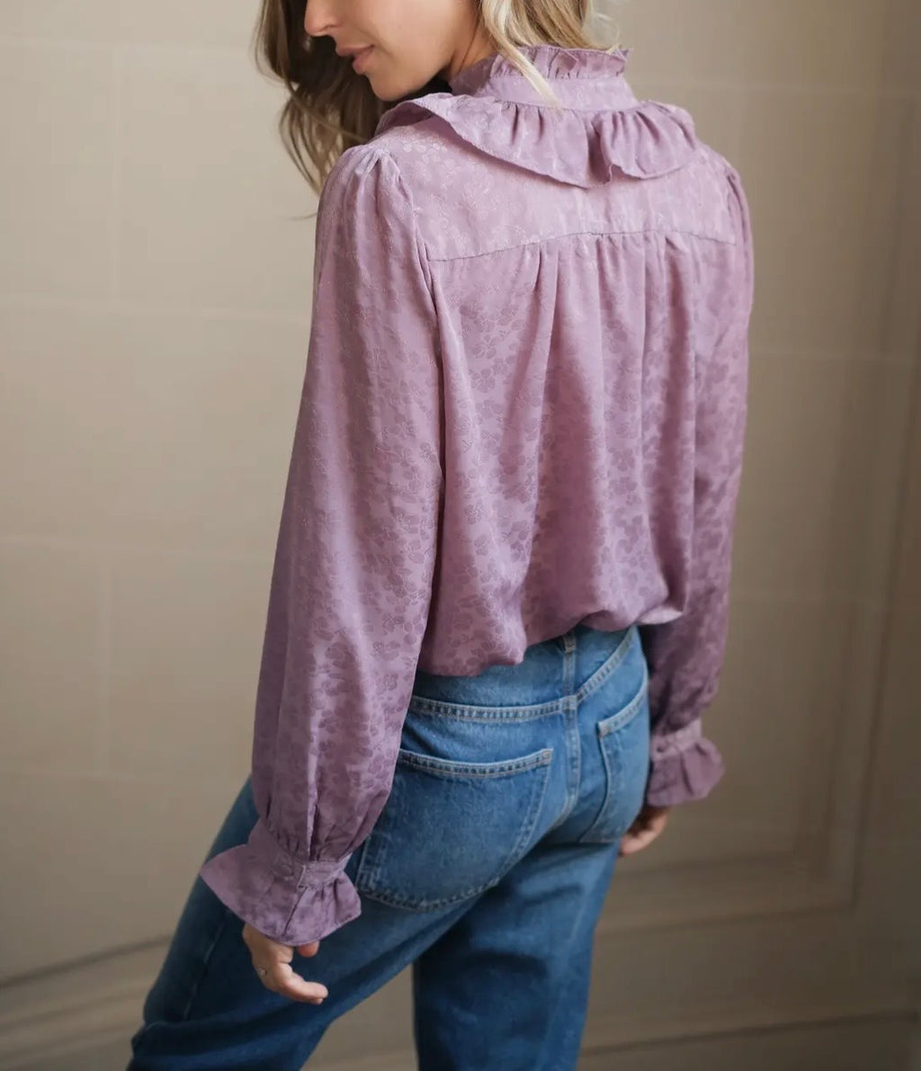 Blusa Jacquard satinada
