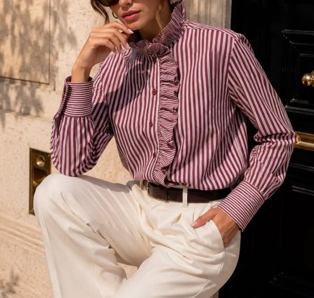 Camisa rayas volante