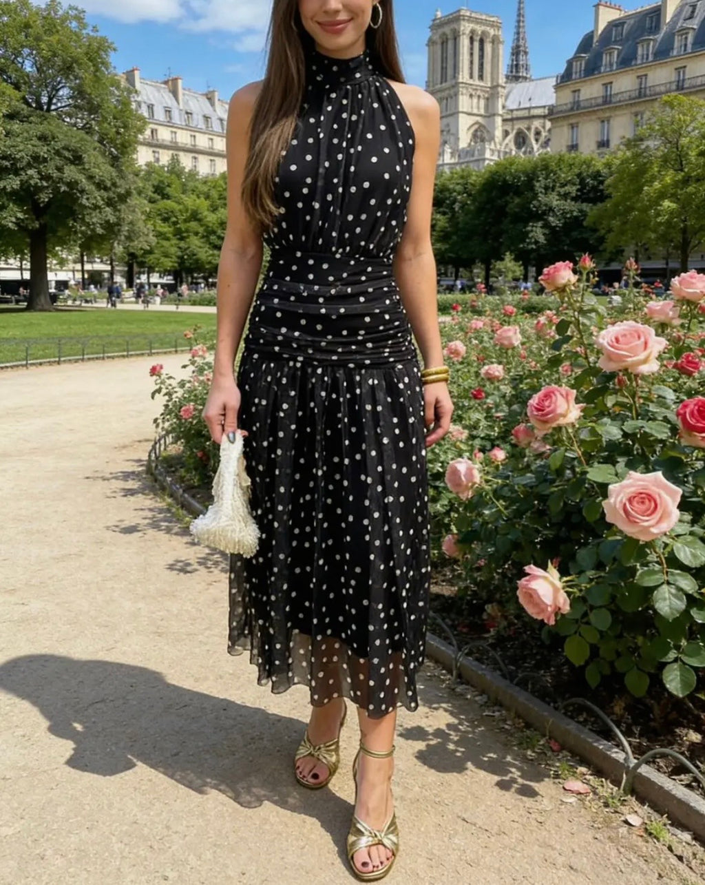 Vestido lunares tul