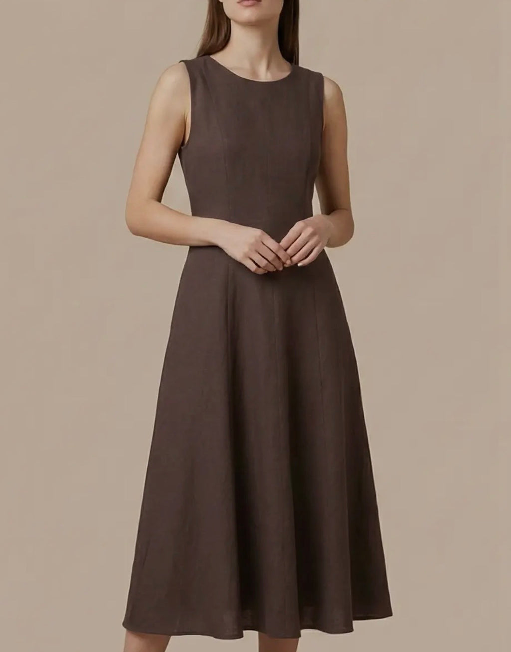 Vestido liso largo