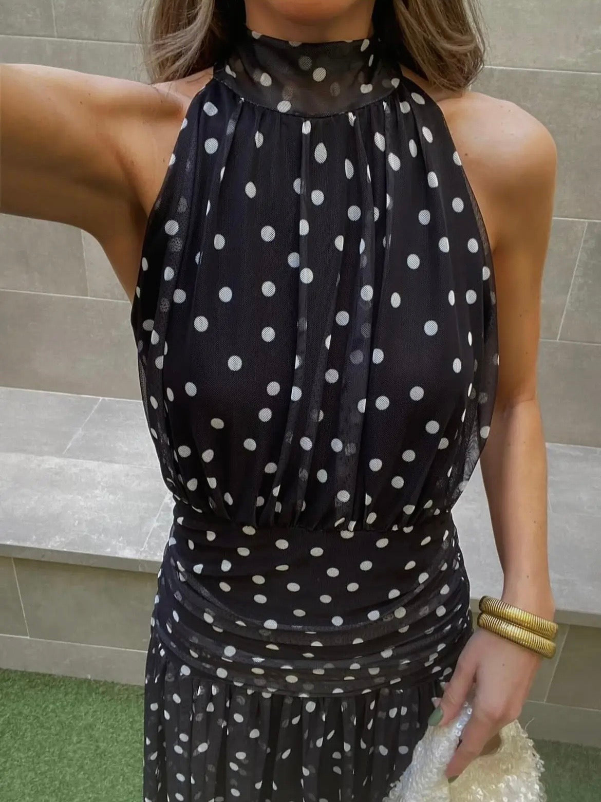 Vestido lunares tul