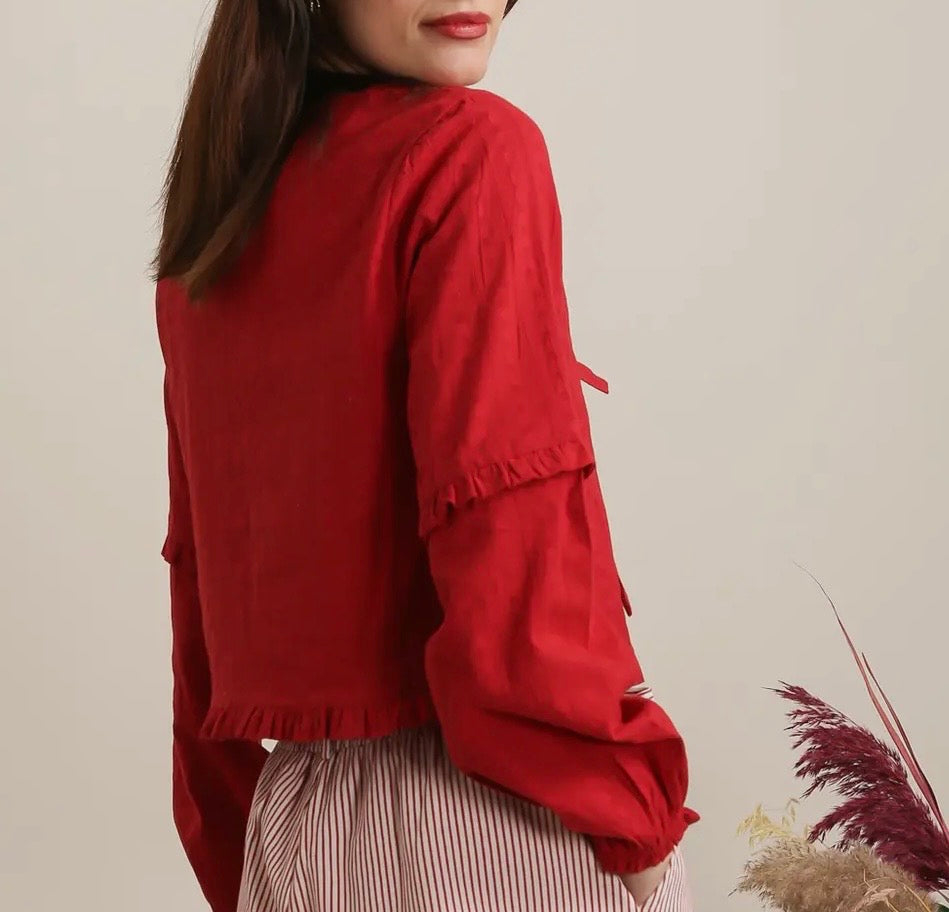 Blusa nudos rojos