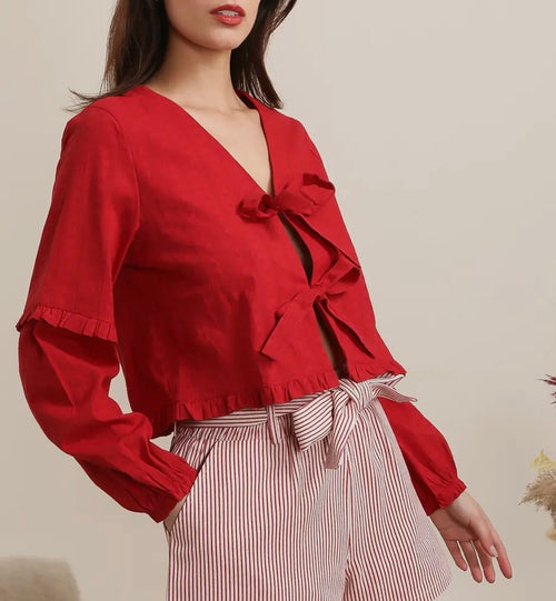 Blusa nudos rojos
